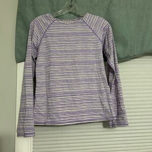 Garnet Hill Kids Swim Rashguard - Purple and White Stripes